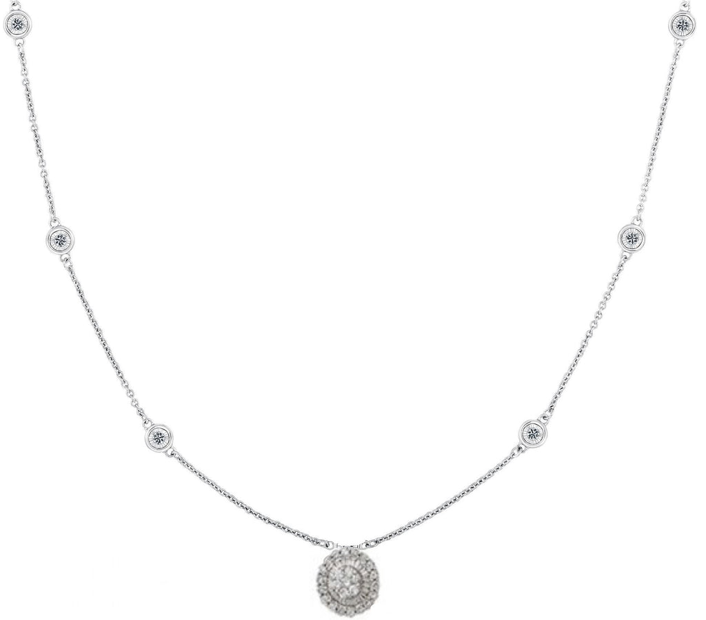 18K WHITE GOLD AND NATURAL DIAMOND 1.30 CT.T.W TFR EXCLUSIVE DIAMOND BY THE YARD "PARADISE" NECKLACE