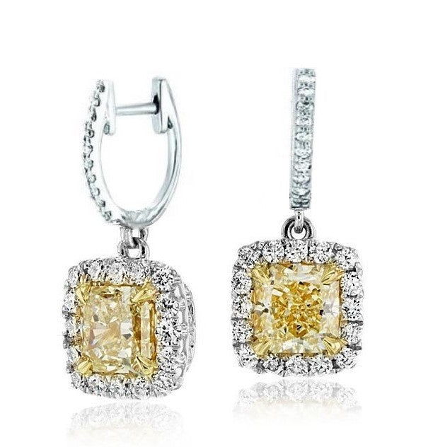 WHITE GOLD NATURAL FANCY YELLOW DIAMOND 2.53 CT.T.W