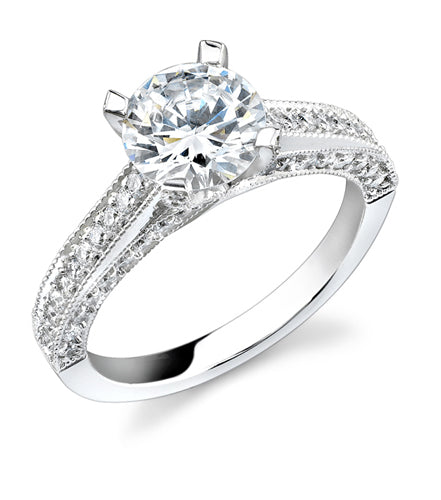 18K WHITE GOLD AND SOLITAIRE NATURAL ENGAGEMENT DIAMOND RING 1.59 CT - "BLESSING"